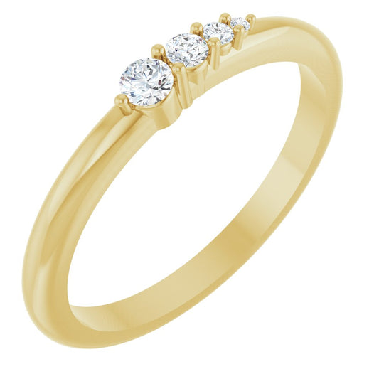 Graduated Diamond Stackable Ring
